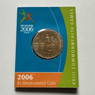 🌹外币初藏🌹🐯2026年第26场  各国纪念币专场 每周二四六晚8️⃣点 接代拍 - 澳大利亚 2006年 第十八届英联邦运动会 M厂版 1元纪念币 原装卡 墨尔本造币厂