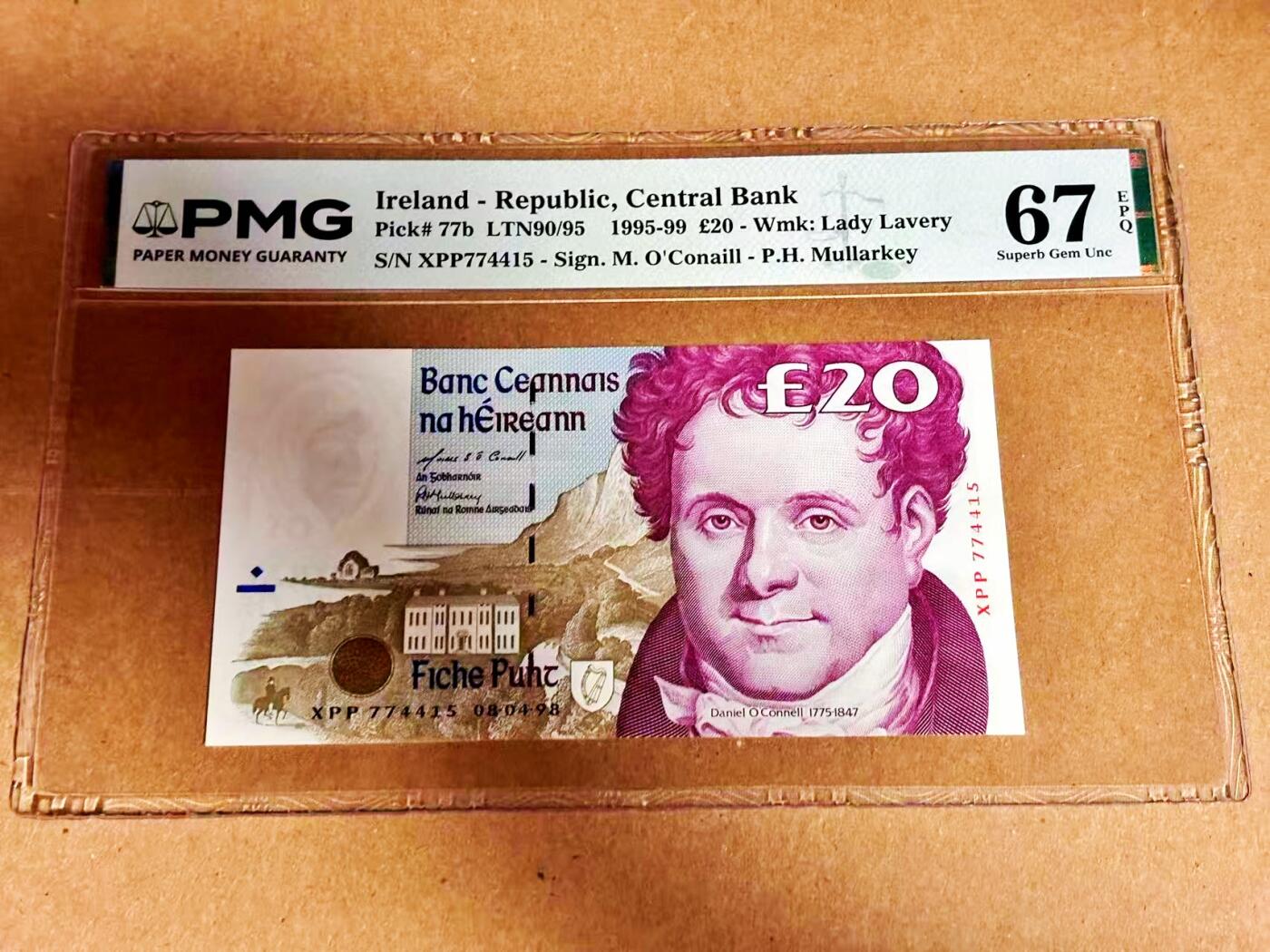 【Blue Auction】世界纸币精拍第792期——18级TOP拍卖/信誉/品质/专业/高效💫 爱尔兰 1998年20镑 PMG67EPQ 