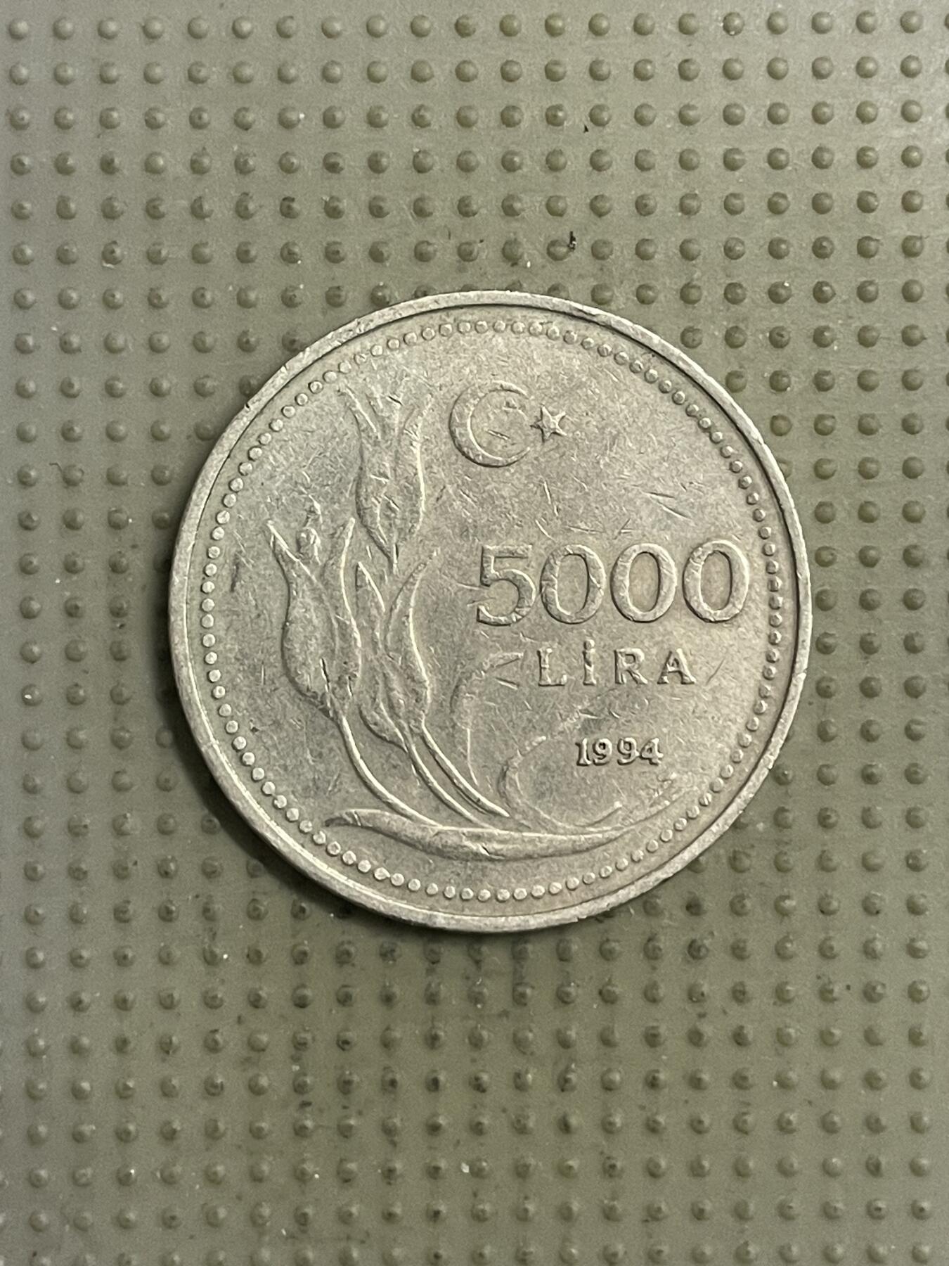 2026年第31场各国散币拍卖（总第181场） 土耳其1994年5000里拉