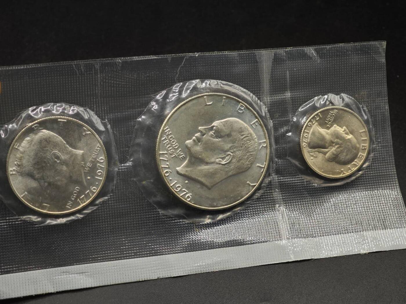 【淘币小摊】实时拍第八百七十九拍   银币套币场    每周一统一发货 美国1976年建国200周年银币3枚套塑封