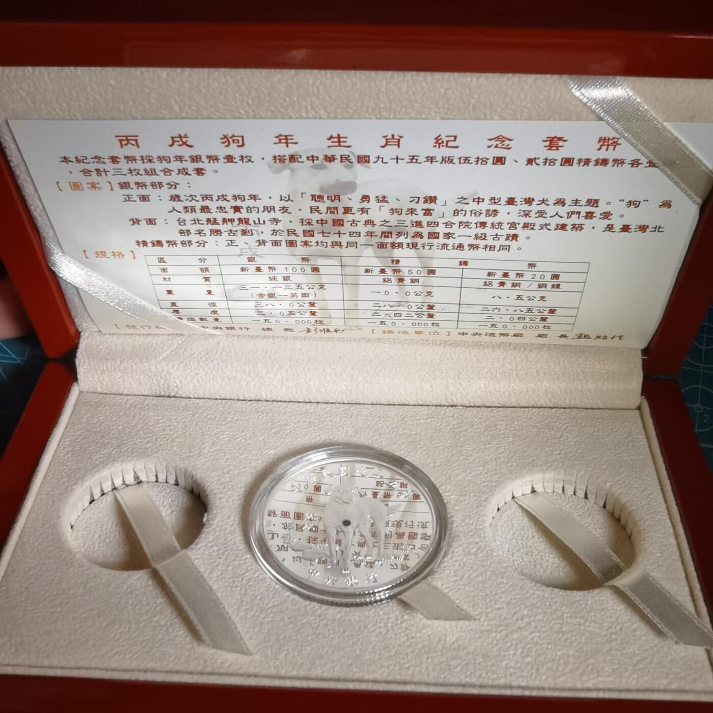 沼泽如烟--第1016场 民国九十五年百元精制币银币1盎司纯银