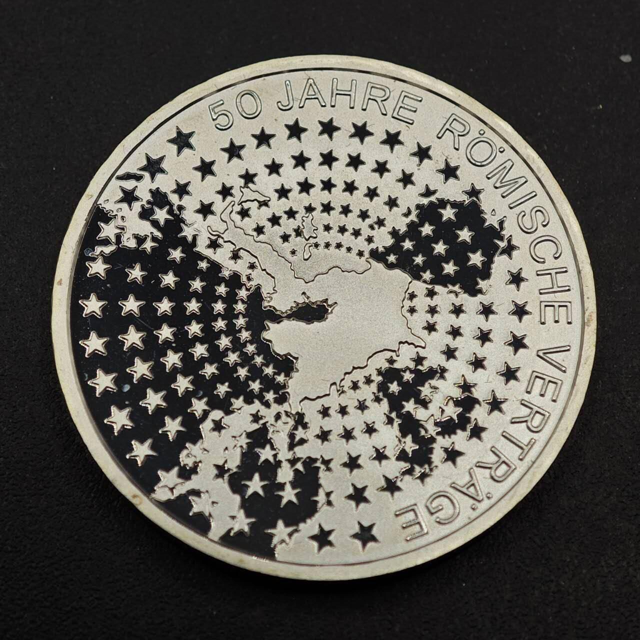 【淘币小摊】实时拍第八百七十九拍   银币套币场    每周一统一发货 德国2007年10欧元精制银币 罗马协定50周年 18克925银