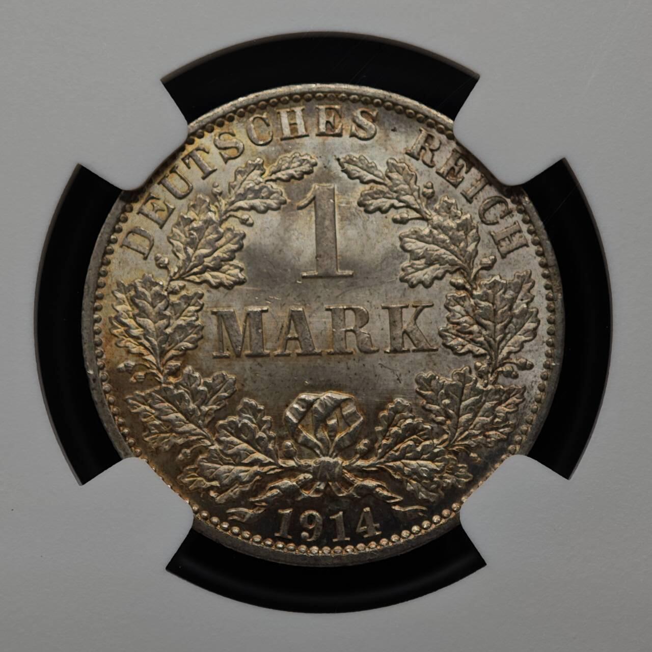 【淘币小摊】实时拍第八百七十九拍   银币套币场    每周一统一发货 德国1914年1马克银币 NGC MS65