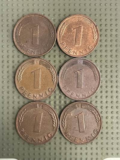 2026年第30场各国散币拍卖（总第180场） - 德国1芬尼6枚