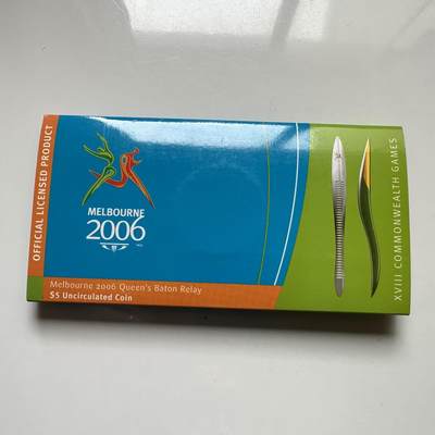 🌹外币初藏🌹🐯2026年第26场  各国纪念币专场 每周二四六晚8️⃣点 接代拍 - 澳大利亚 2006年 第十八届英联邦运动会女王 Baton接力 5元克朗型纪念币 原装卡