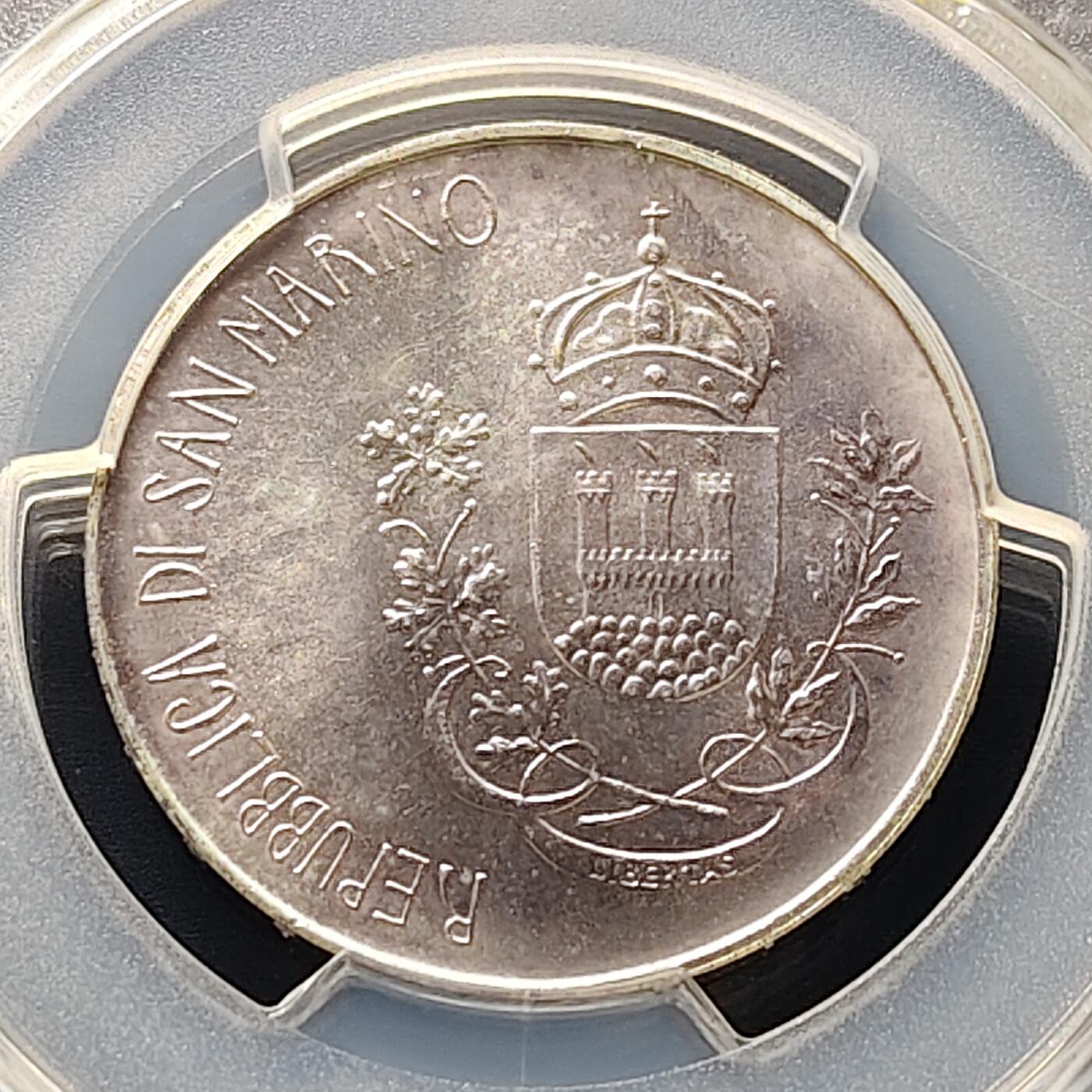 【全场包邮】纯粹捡漏拍511场 【收藏级·亚军分】圣马力诺1981年500里拉古罗马诗人维吉尔逝世2000周年田园诗纪念银币【29毫米11克83.5%】-PCGS MS65（更高分仅1枚）