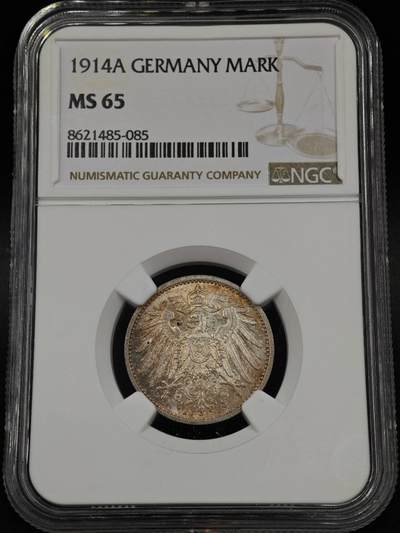 【淘币小摊】实时拍第八百七十九拍   银币套币场    每周一统一发货 - 德国1914年1马克银币 NGC MS65