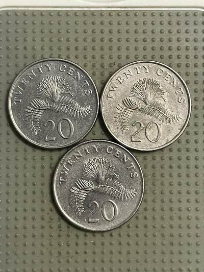 2026年第31场各国散币拍卖（总第181场） - 新加坡低盾版20分3枚