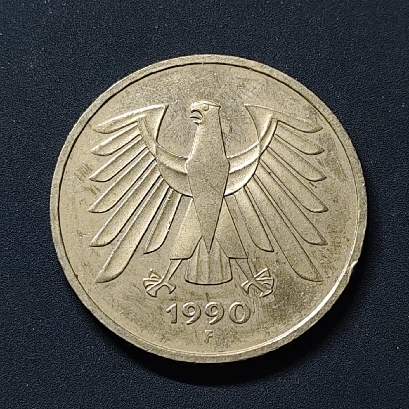 【全场包邮】纯粹捡漏拍510场 德国联邦德国1990年5马克