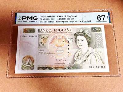 【Blue Auction】世界纸币精拍第792期——18级TOP拍卖/信誉/品质/专业/高效💫 - 【p381c】英国 1991-93年50镑 PMG67EPQ 