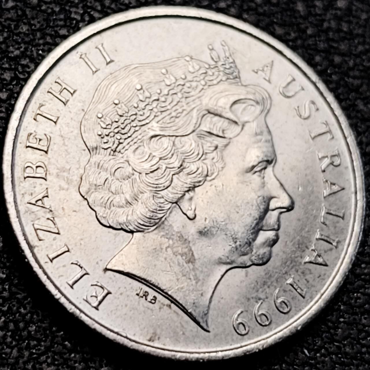 泉币菌-第205场-拍品多 请提前出价 1999年 澳大利亚 5分女王头像 针鼹 19.4mm