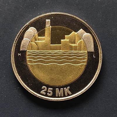 【全场包邮】纯粹捡漏拍510场 - 芬兰1997年25马克独立80周年双色纪念币