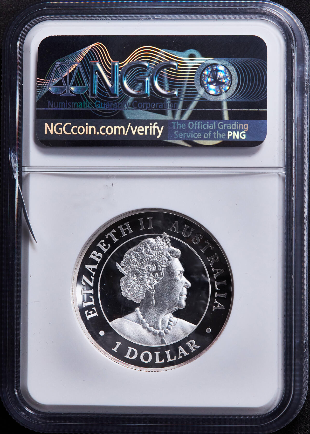 【俄甄集藏】2026年(049)03-18星期三 晚 19:30 全场包邮 澳大利亚2020年珀斯厂楔尾雕曲面1盎司精制1元银币，NGC Gem Proof，特殊标签，重1盎司，999银，发行量5000枚，盒体边缘有小裂，见详图