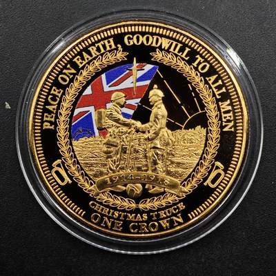  【淘币小摊】限时拍第八百七十八拍   克朗币邮币封场    每周一统一发货 - 英国2014年一战百年克朗镀金纪念币