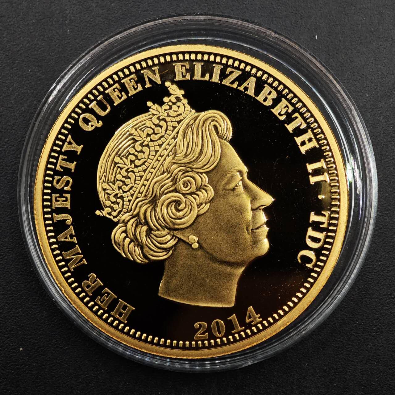  【淘币小摊】限时拍第八百七十八拍   克朗币邮币封场    每周一统一发货 英国2014年一战百年克朗镀金纪念币