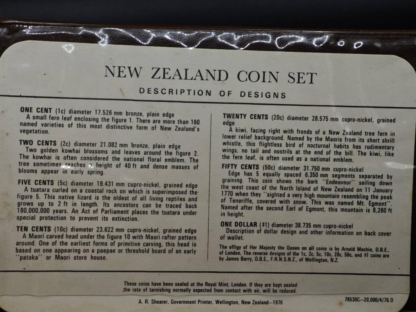 【淘币小摊】实时拍第八百七十九拍   银币套币场    每周一统一发货 新西兰1977年7枚套币塑封