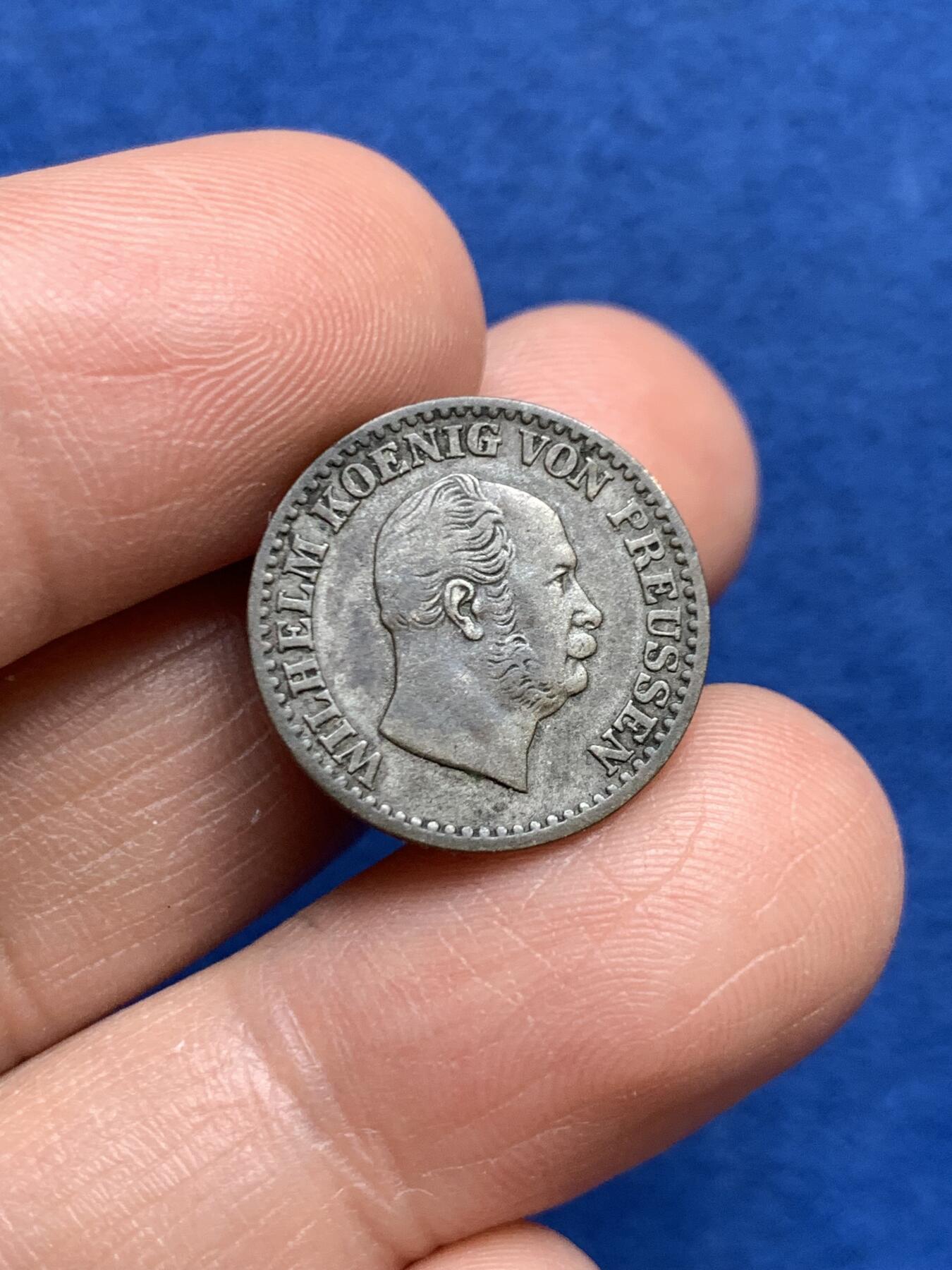 《竞宝斋》第468场 周日，周一 2场连拍 （全场包邮）欢迎送拍 德国普鲁士王国1873年威廉一世银币 较少见年份