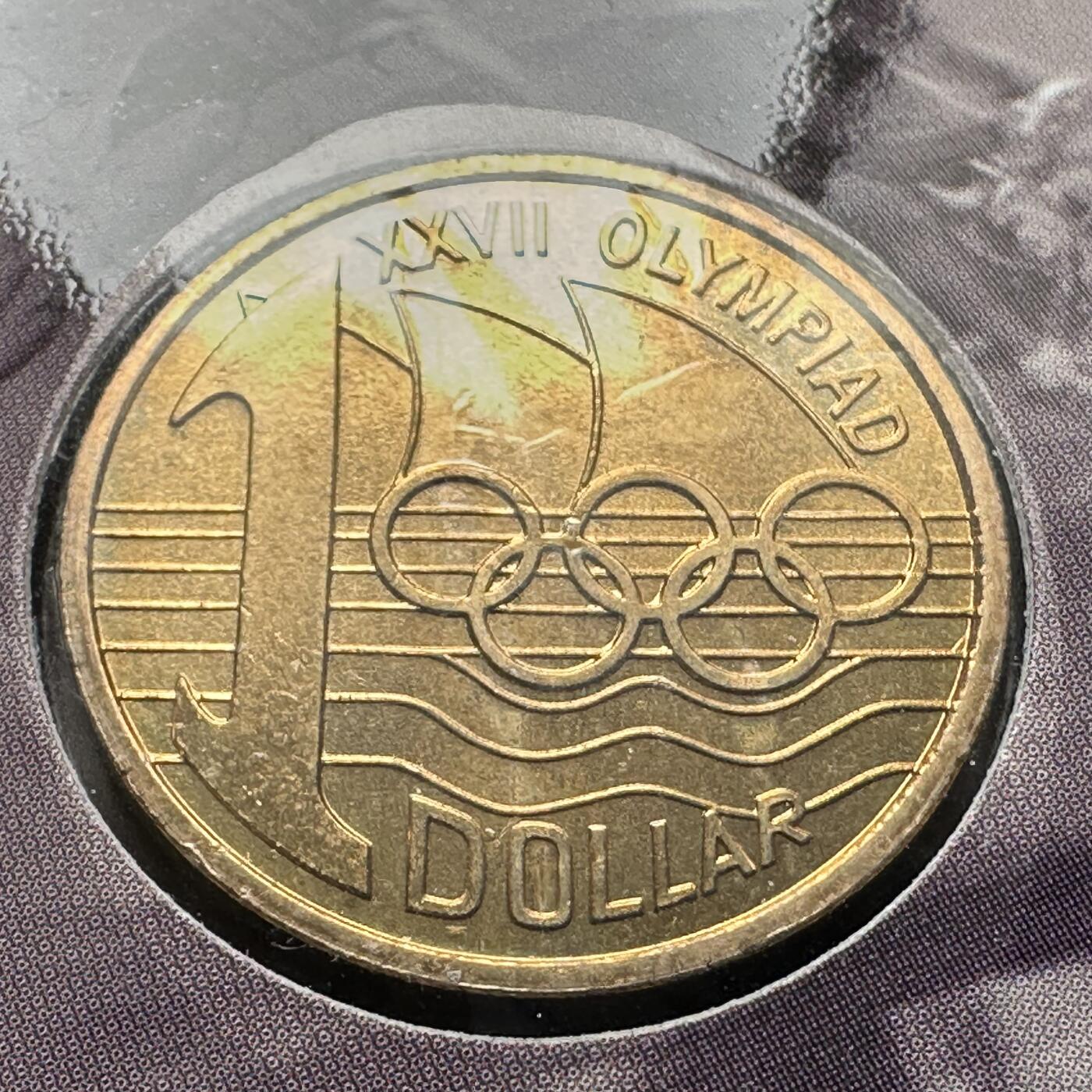 🌹外币初藏🌹🐯2026年第26场  各国纪念币专场 每周二四六晚8️⃣点 接代拍 澳大利亚 2000年 悉尼奥运会会标 1元纪念币 原装卡