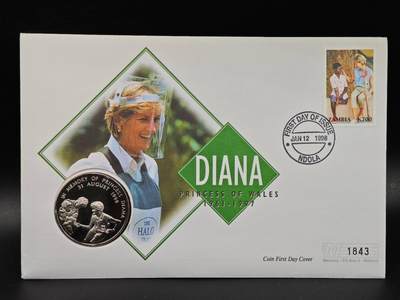  【淘币小摊】限时拍第八百七十九拍   克朗币邮币封场    每周一统一发货 - 赞比亚1998年缅怀戴安娜王妃1000克瓦查纪念币邮币封