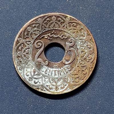 【全场包邮】纯粹捡漏拍510场 - 法属摩洛哥1924年25分-稀少闪电标