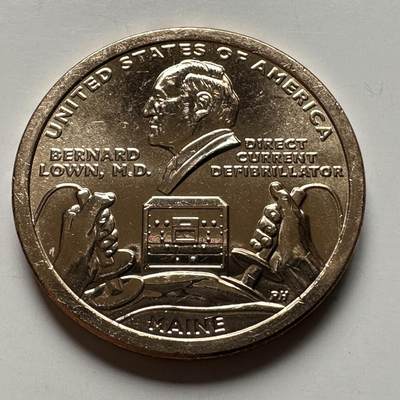 🌹外币初藏🌹🐯2026年第26场  各国纪念币专场 每周二四六晚8️⃣点 接代拍 - 美国 2024年 创新者系列缅因州主题 纪念伯纳德·洛恩医生的直流电除颤器医学突破成就 1元纪念币