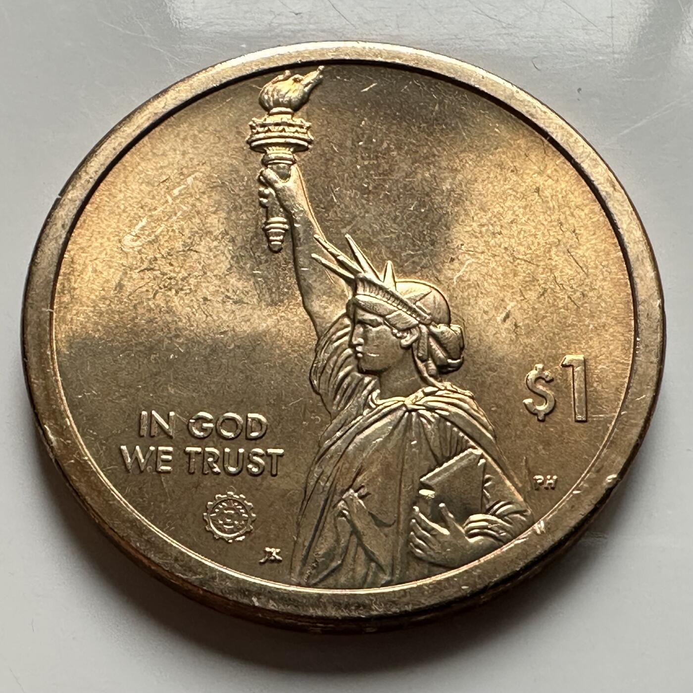 🌹外币初藏🌹🐯2026年第26场  各国纪念币专场 每周二四六晚8️⃣点 接代拍 美国 2019年 创新者系列新泽西州主题 纪念爱迪生电灯发明的电力创新成就 1元纪念币