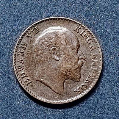 【全场包邮】纯粹捡漏拍510场 - 英属印度1910年爱德华七世1/12安娜铜币