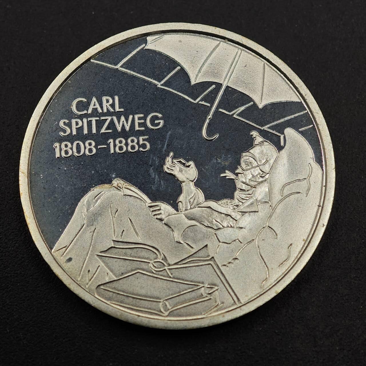 【淘币小摊】实时拍第八百七十九拍   银币套币场    每周一统一发货 德国2008年10欧元精制银币 卡尔·斯皮茨韦格（德国诗人和画家）诞辰200周年纪念 18克925银