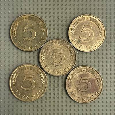 2026年第30场各国散币拍卖（总第180场） - 德国5芬尼5枚