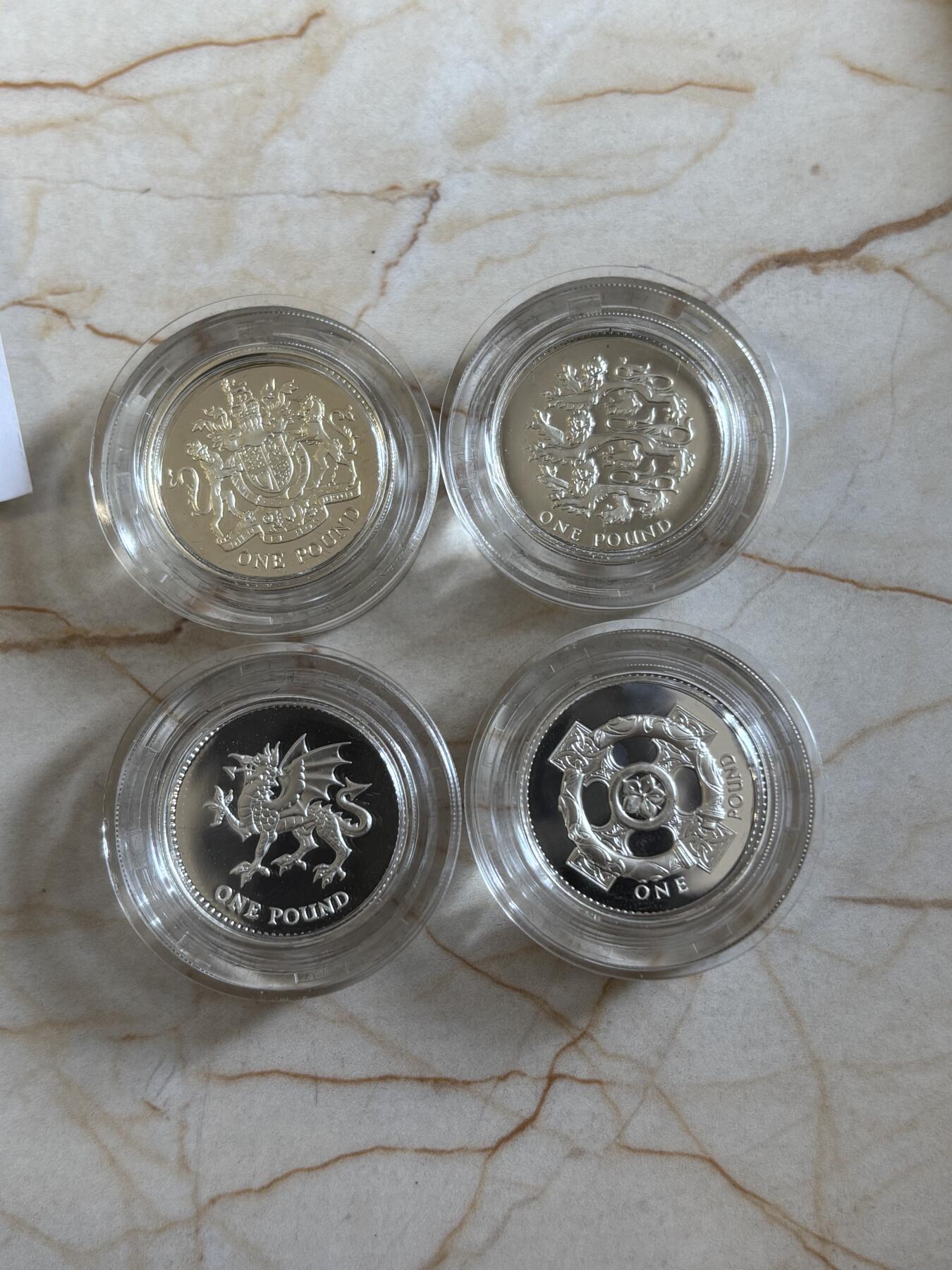 第193期拍卖 英国2000-2003年1英镑系列精制加厚纪念银币4枚套，19克*4.发行10000枚