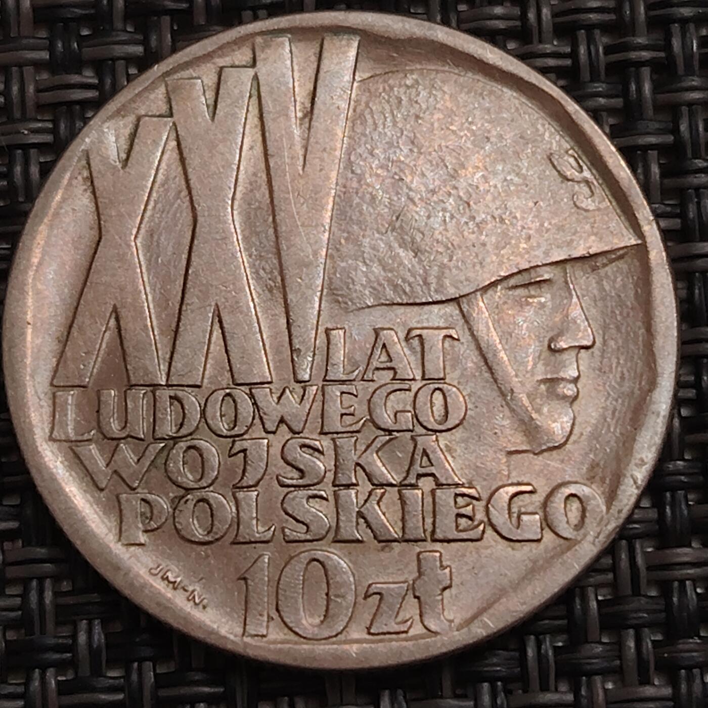 布加迪🐬～世界钱币(上海)🌾第 280 期 /  各国套币和散币 波兰🇵🇱 1968年 10兹罗提 人民军建立15周年纪念币 28mm