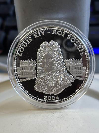 第193期拍卖 - 刚果2004年人物路易十四纪念银币带证书，999银，19.98克