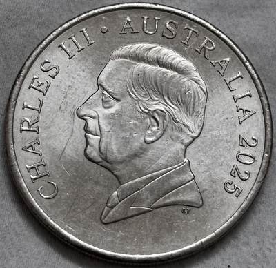 文馨钱币收藏第 296 场，长期接代拍业务 -  原光品相 2025 年澳大利亚 20 分，查尔斯头像少见