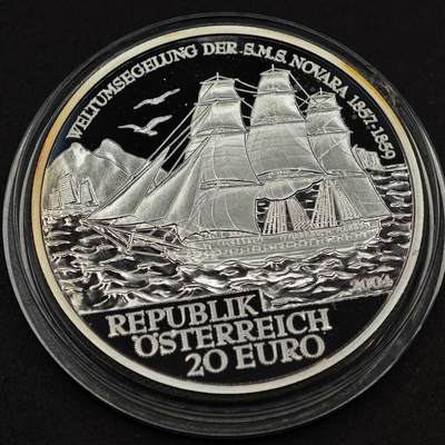 【淘币小摊】实时拍第八百七十九拍   银币套币场    每周一统一发货 - 奥地利2004年20欧元精制银币 奥地利海军与商船-S.M.S. “诺瓦拉” 20克900银