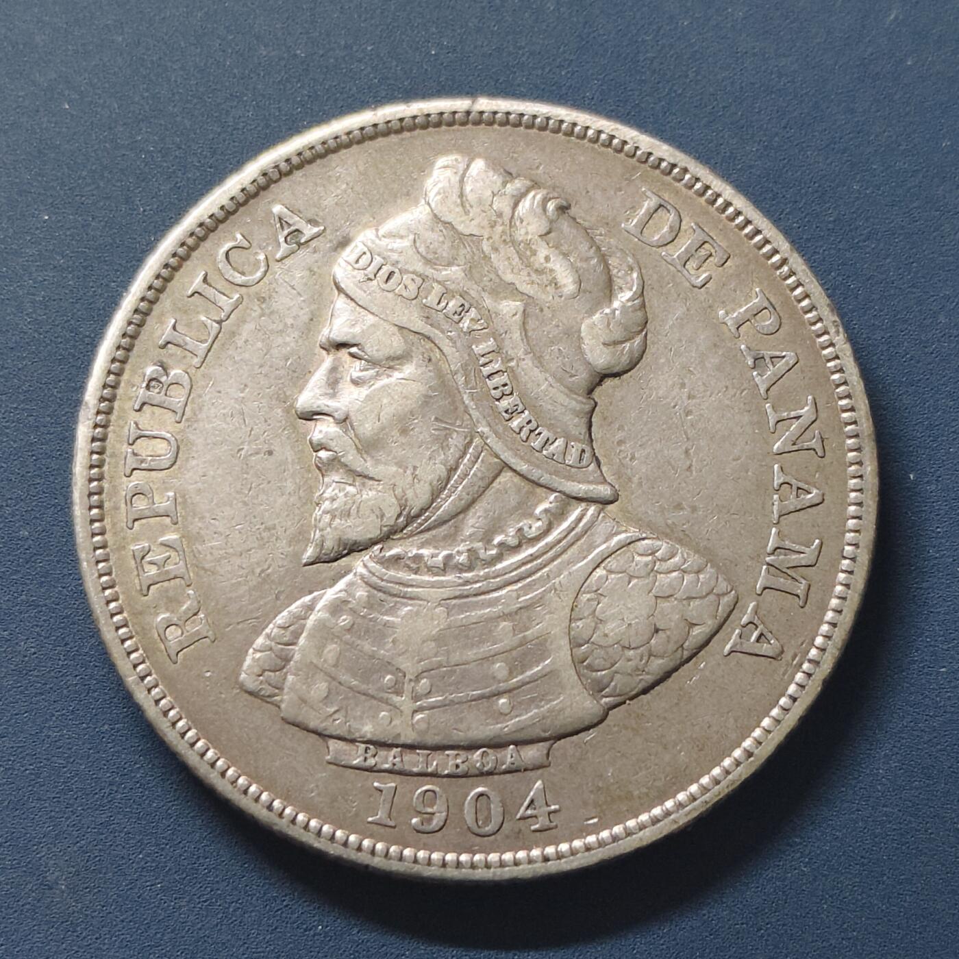【全场包邮】纯粹捡漏拍511场 巴拿马1904年50分银币【37毫米25克90%】