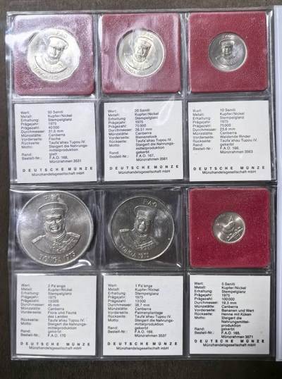 北京马甸外国币专卖第148期，非贵金属外国流通币，纪念币币，中国早期纪念币专场，陆续上拍，欢迎关注 - 汤加FA0纪念币14枚