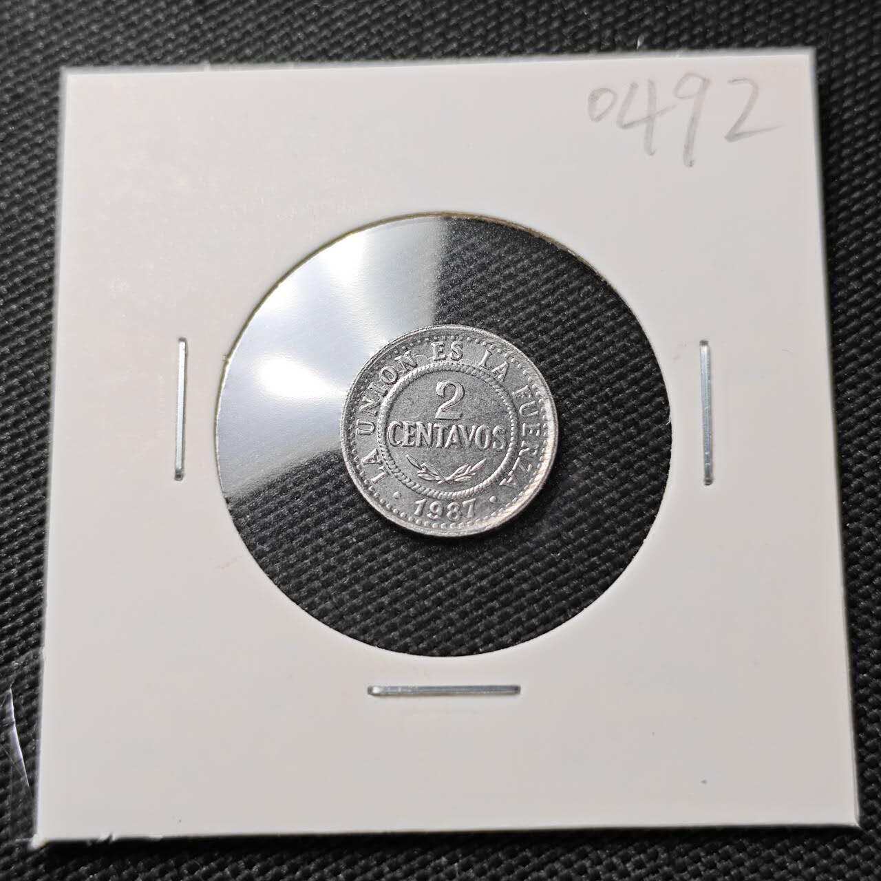 KK钱币收藏小铺   第404期 2月预留时间 周末发货  1987玻利维亚2分