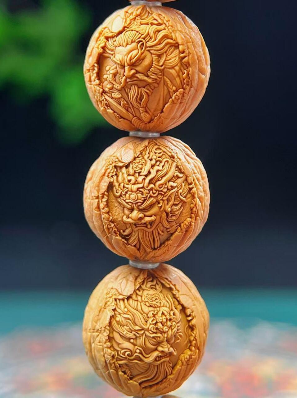 猴头核桃1.75原皮诛邪退散钟馗文玩手串