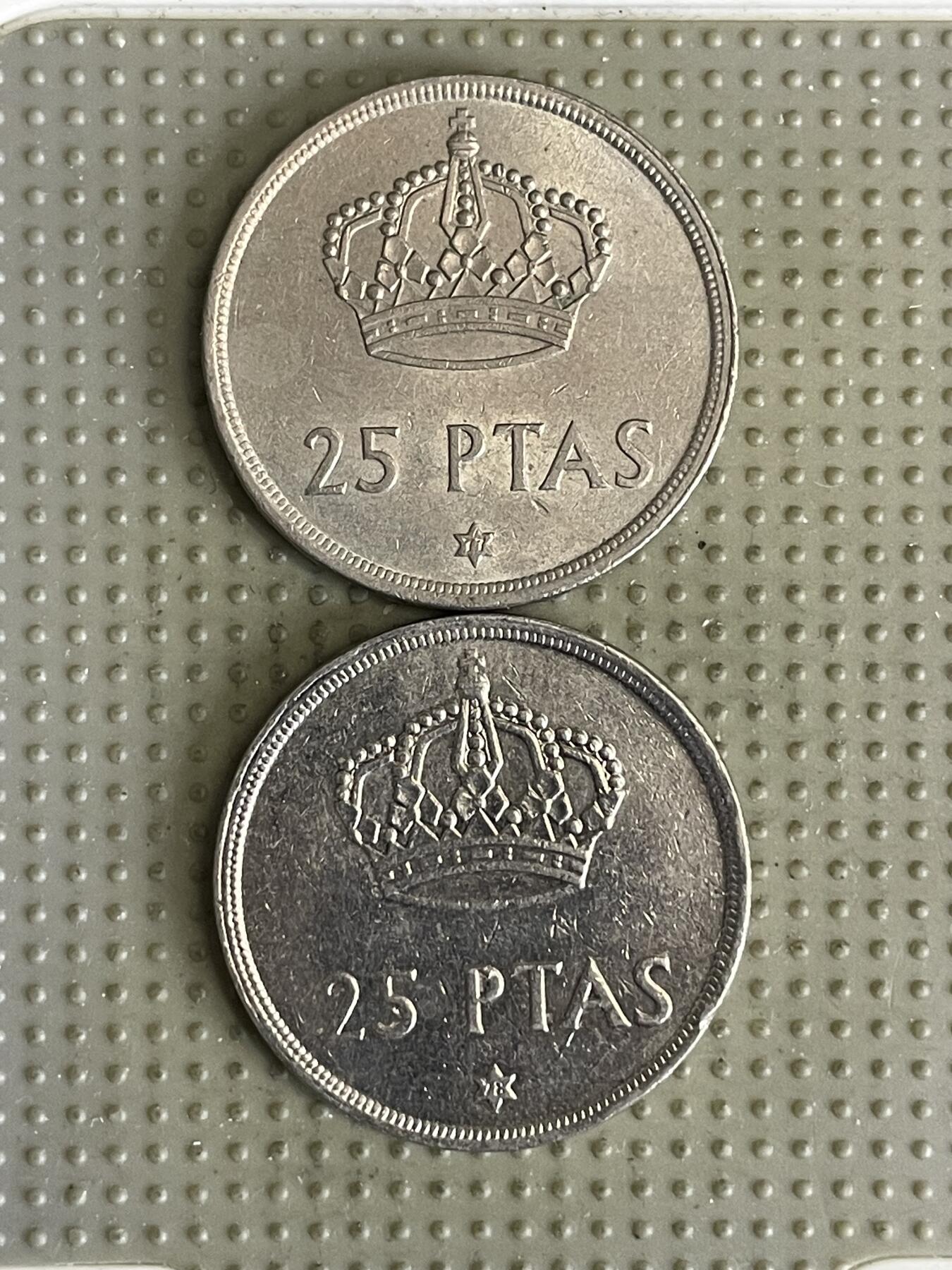 2026年第30场各国散币拍卖（总第180场） 西班牙1975年版25比赛塔2枚