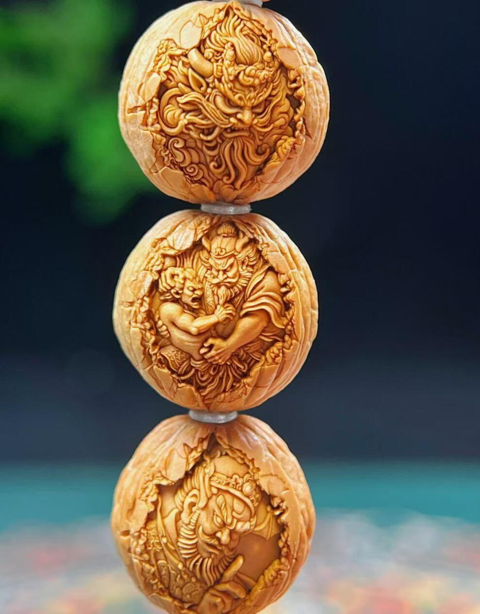 猴头核桃1.75原皮诛邪退散钟馗文玩手串