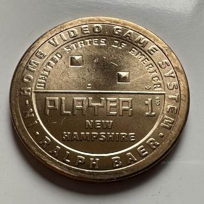 🌹外币初藏🌹🐯2026年第26场  各国纪念币专场 每周二四六晚8️⃣点 接代拍 - 美国 2021年 创新者系列新罕布什尔州主题 纪念拉尔夫·贝尔家用视频游戏系统的电子娱乐创新成就 1元纪念币