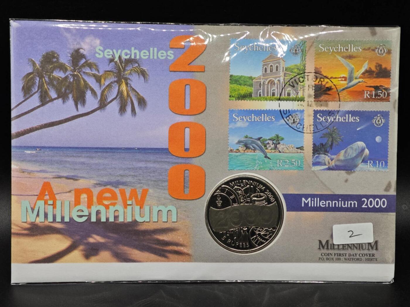  【淘币小摊】限时拍第八百七十八拍   克朗币邮币封场    每周一统一发货 塞舌尔2000年千禧年5卢比纪念币邮币封