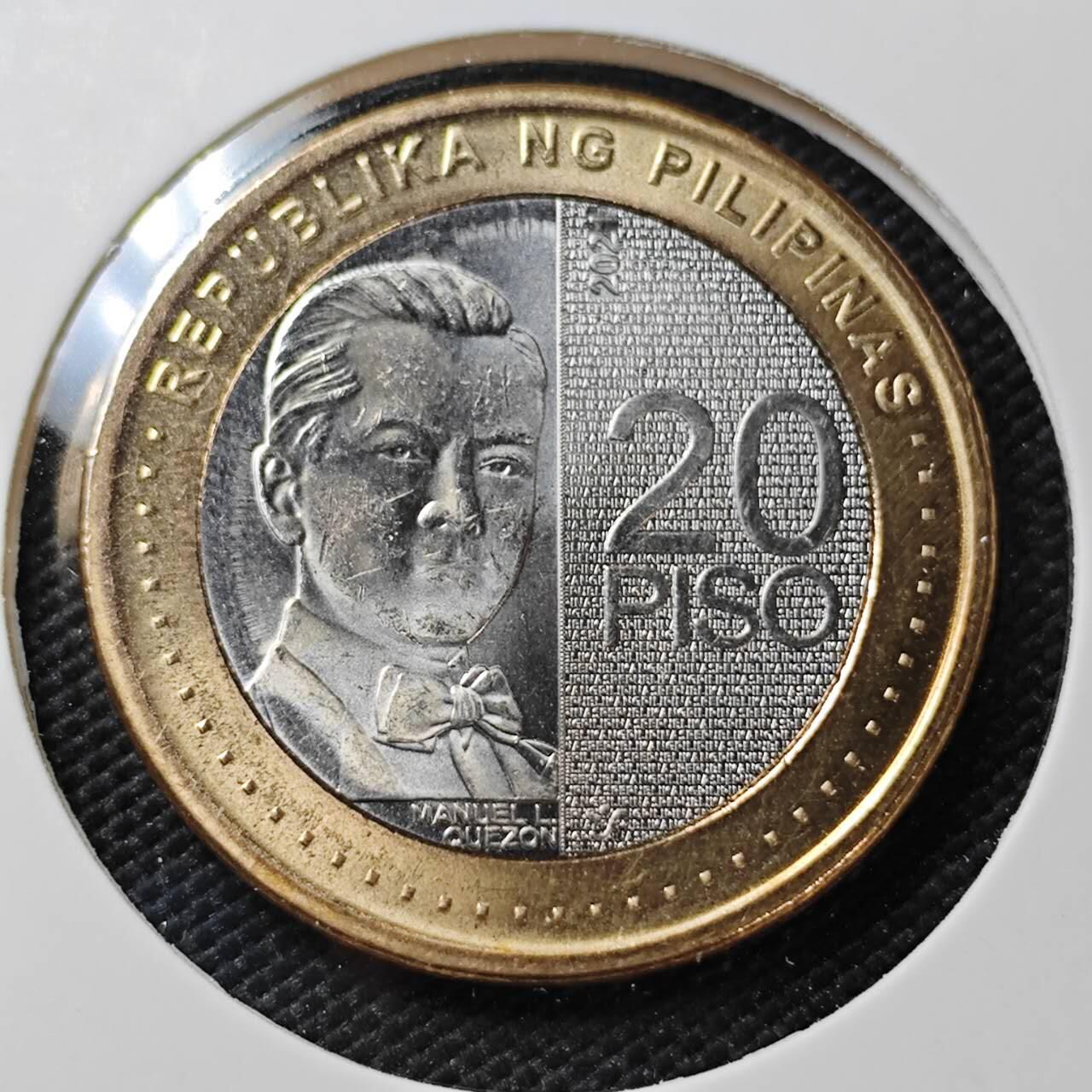 KK钱币收藏小铺   第404期 2月预留时间 周末发货  菲律宾20比索双色币 好品