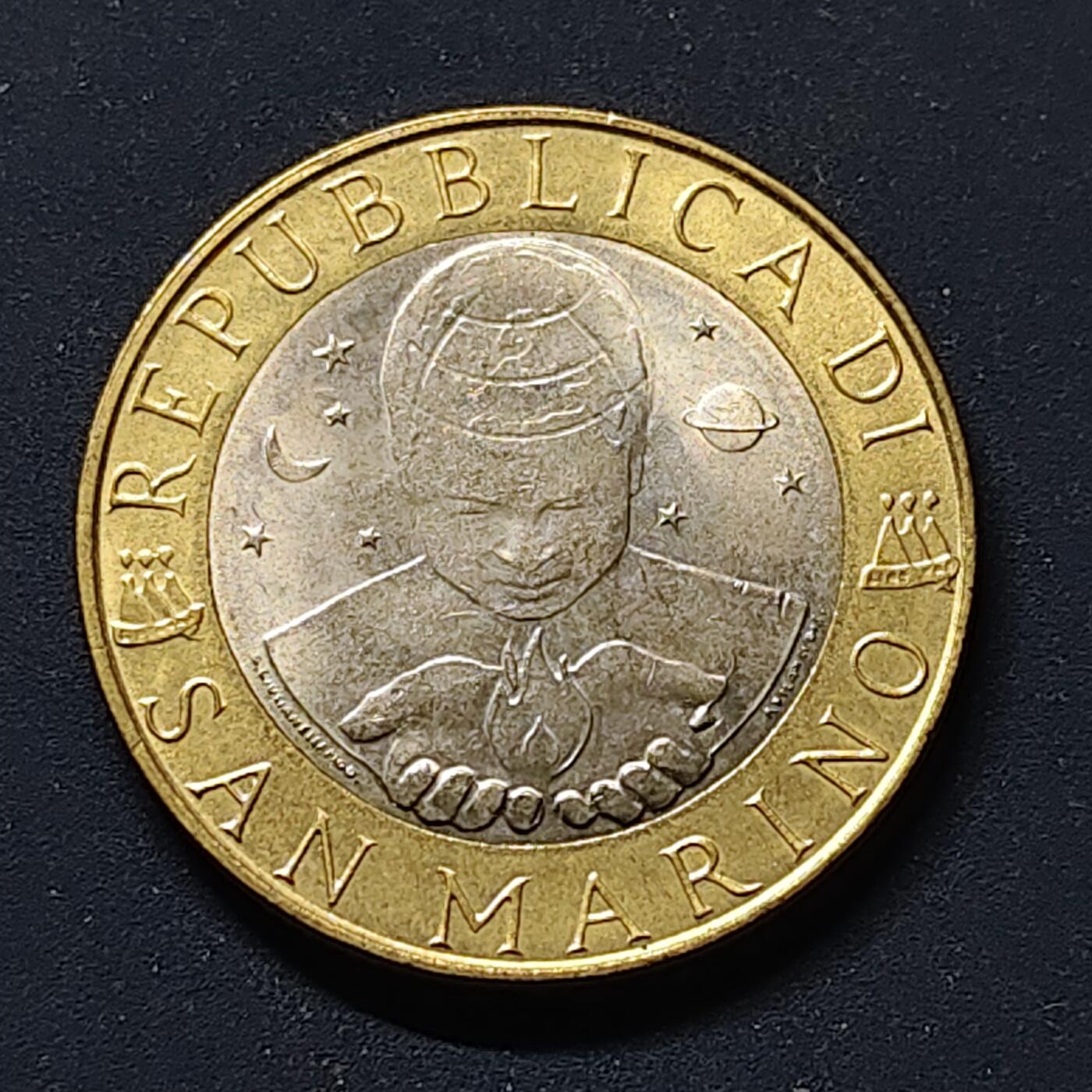 【全场包邮】纯粹捡漏拍510场 圣马力诺2000年1000里拉火种系列双色币-千禧