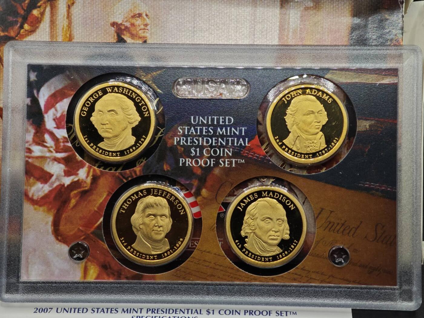 【淘币小摊】实时拍第八百七十九拍   银币套币场    每周一统一发货 美国2007年总统精制纪念币