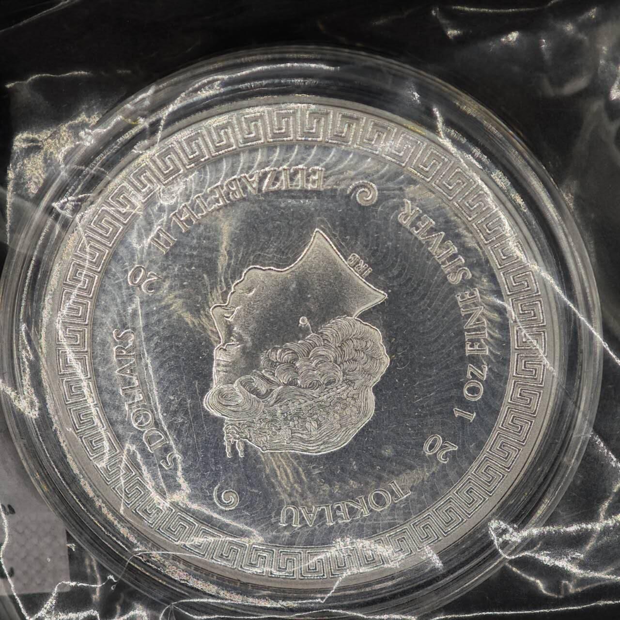 【淘币小摊】实时拍第八百七十九拍   银币套币场    每周一统一发货 托克劳2020年5元类精制一盎司银币 戴安娜-ICON 发行量：3万