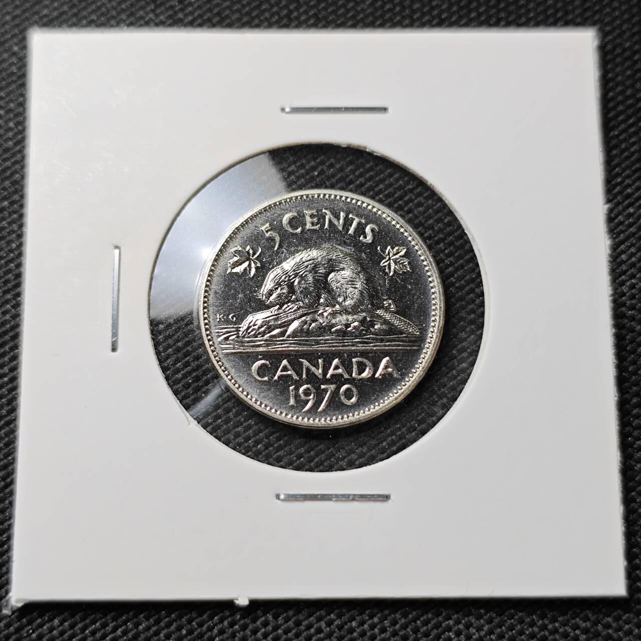 KK钱币收藏小铺   第404期 2月预留时间 周末发货  1970加拿大5分