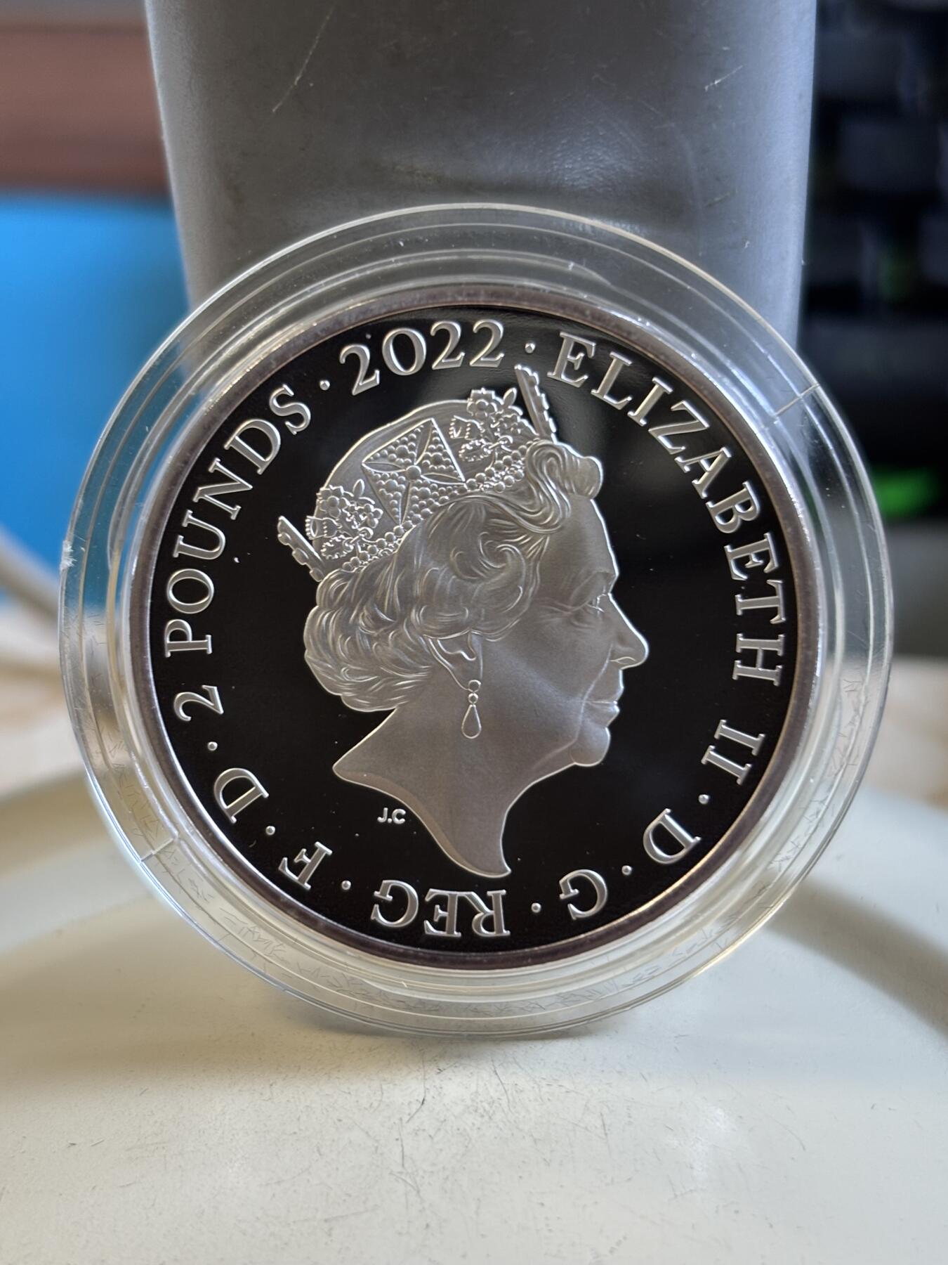 第193期拍卖 英国2022年哈利波特2霍格沃茨特快列车1盎司银币，999银，发行5000枚