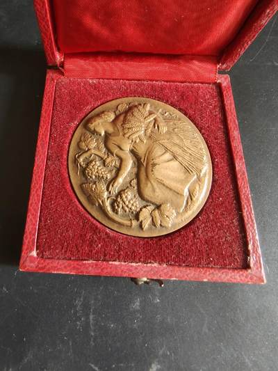 老王徽章第186期 - 法国农业协会大铜章    原盒     直径50mm    重量71.3g