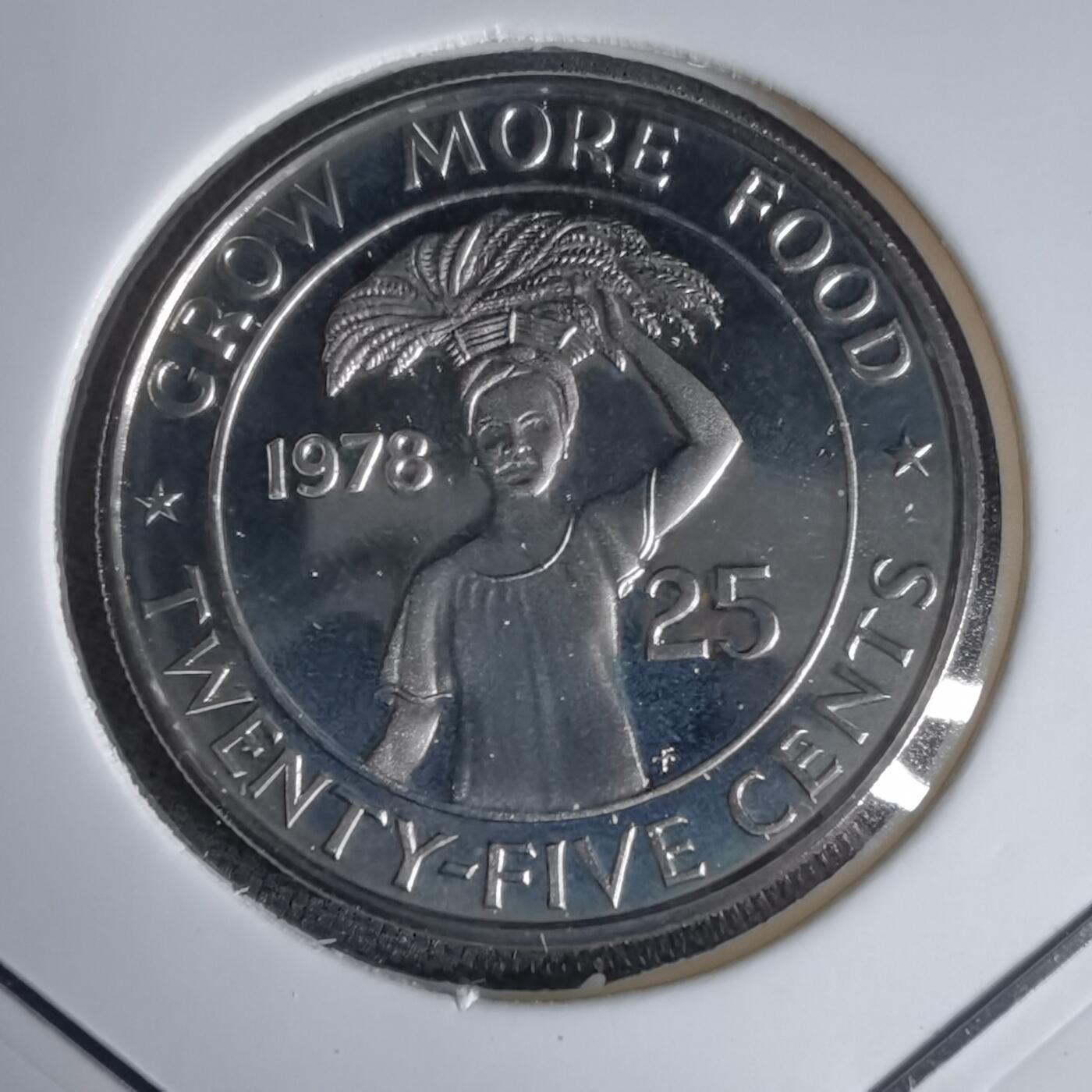 沼泽如烟--第1016场 利比里亚1978年25分精制币